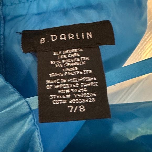 B. Darlin Prom Elegant Blue Sleeveless Dress - Picture 3 of 4